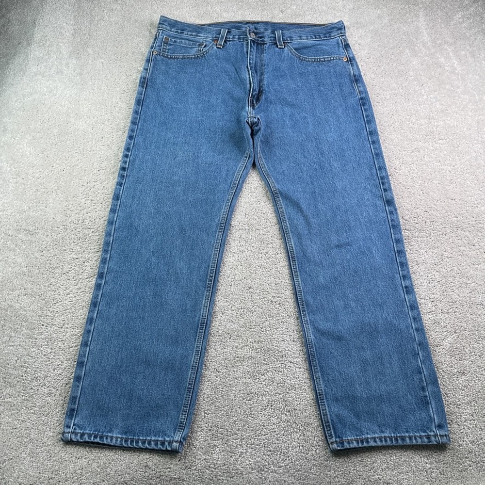 Levis 505 Jeans Mens 36x29 Blue Regular Fit Straight Leg Cotton Denim Classic